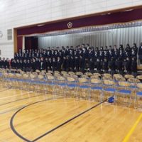 卒業式の準備や卒業式の総練習を行いました