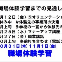 ２年職場体験学習事前打ち合わせ