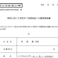 インフルエンザに罹患した場合の対応について