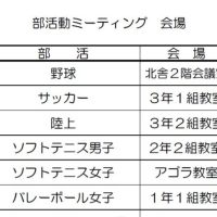 部活動ミーティング