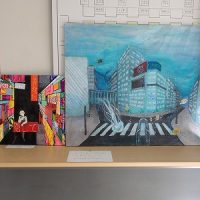 保護中: 岐阜中央中学校美術部作品を展示