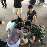 保護中: 【５年・野外学習】１日目・火起こし体験