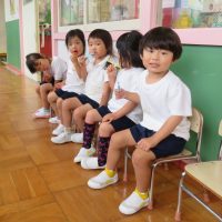 養護教諭の保健指導【３歳児の給食後の歯みがき実施まで】