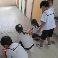 養護教諭の保健指導【といれのすりっぱそろえるキャンペーン】