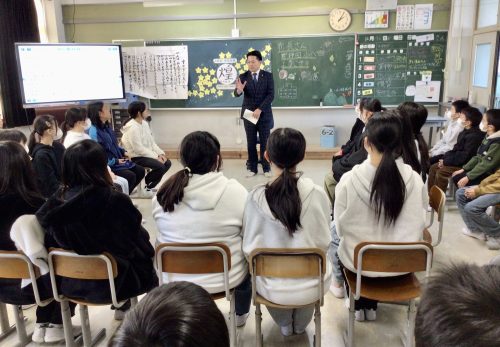 岐阜市長さんが来校されました！