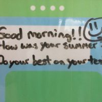 How was your summer? Do your best on your tests!