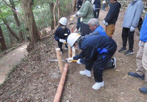 金華山登山道整備ボランティアに参加