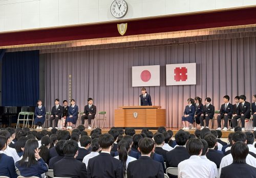 令和７年３月13日（木）　生徒会選挙　立会演説会